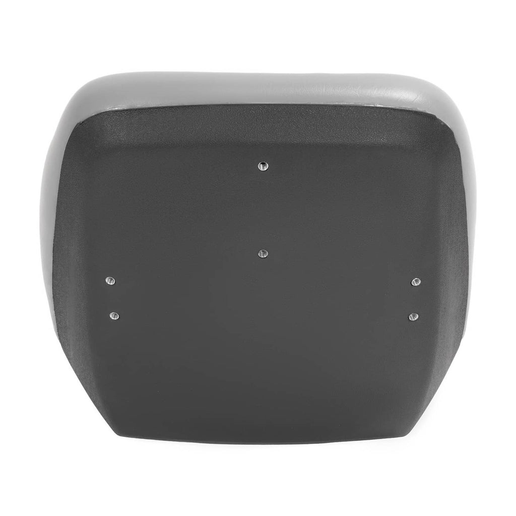 Black tractor seat mounting plate with four corner bolt holes
