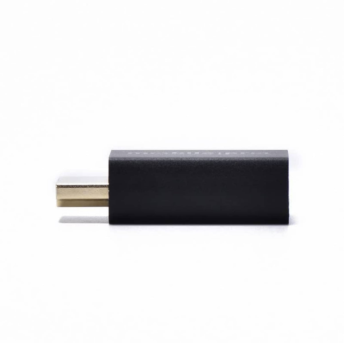 Evanlak HDMI EDID emulator passthrough adapter, side profile with metal connector ends