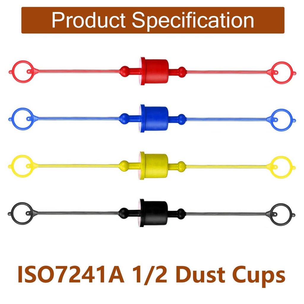 Hydraulic dust caps and plugs set, four color bars with caps and plug ends
