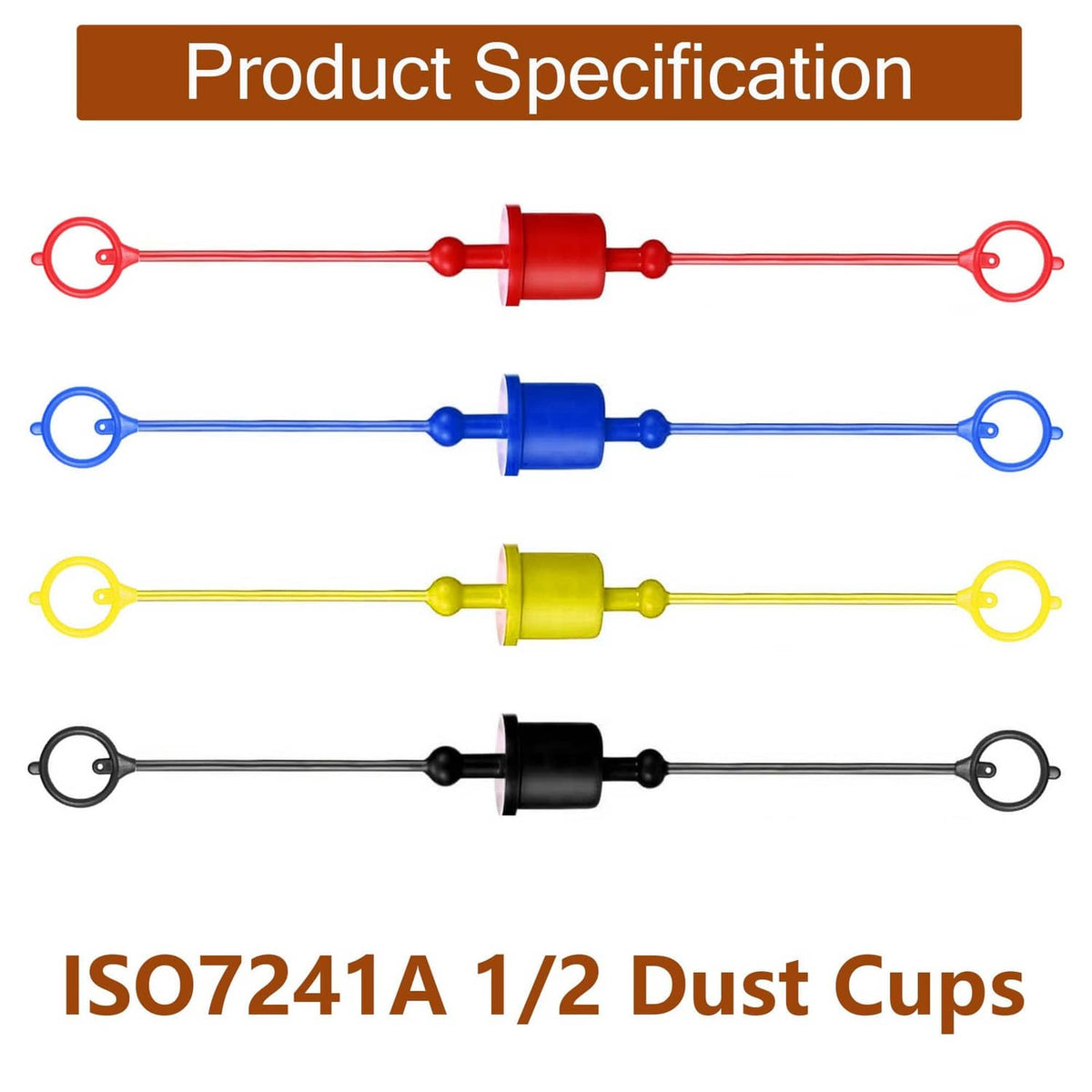 Hydraulic dust caps and plugs set, four color bars with caps and plug ends