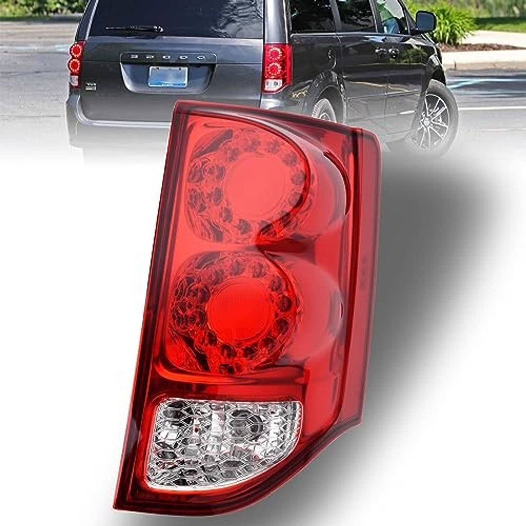Rear right tail light assembly, red upper sections with clear lower light strip