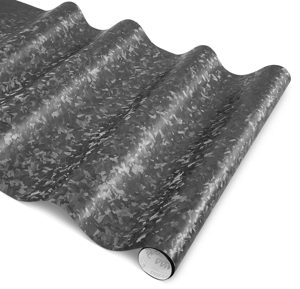 Gray metallic camo carbon-look car vinyl sheet with rolled edge
