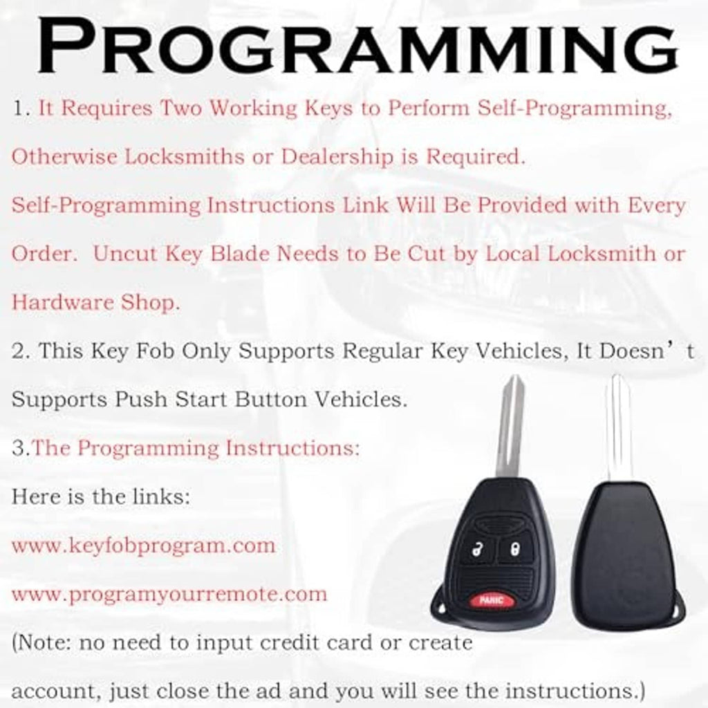 Key fob remote with metal blade and separate black fob case, red PANIC