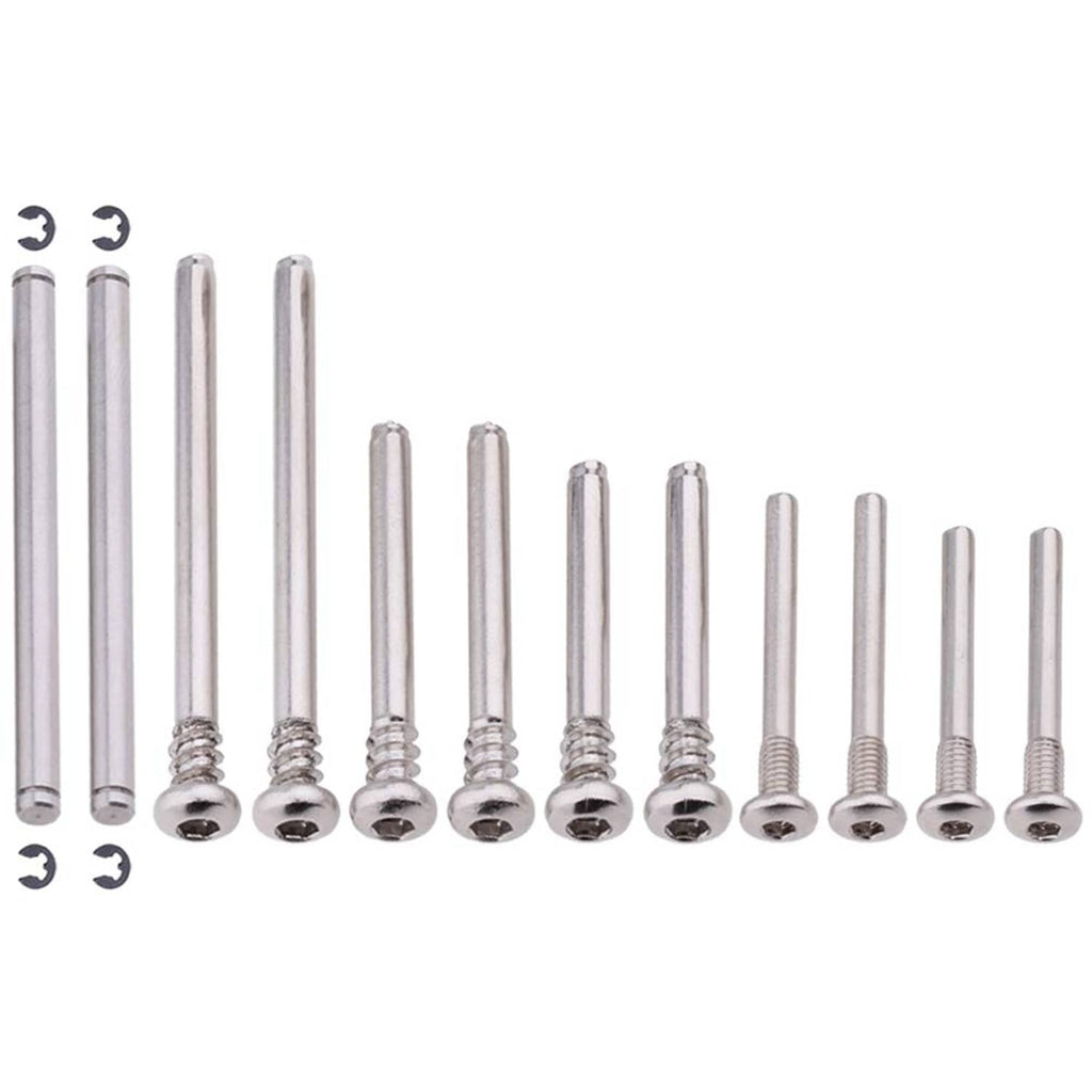 Silver RC suspension screw pins set with threaded shafts and ball-end screws