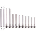Silver RC suspension screw pins set with threaded shafts and ball-end screws