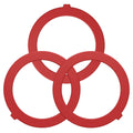 Red silicone flush valve seal rings, 3-pack with small tabs