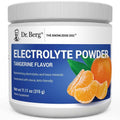 Dr. Berg electrolyte powder tub, tangerine flavor, white plastic jar with gray lid