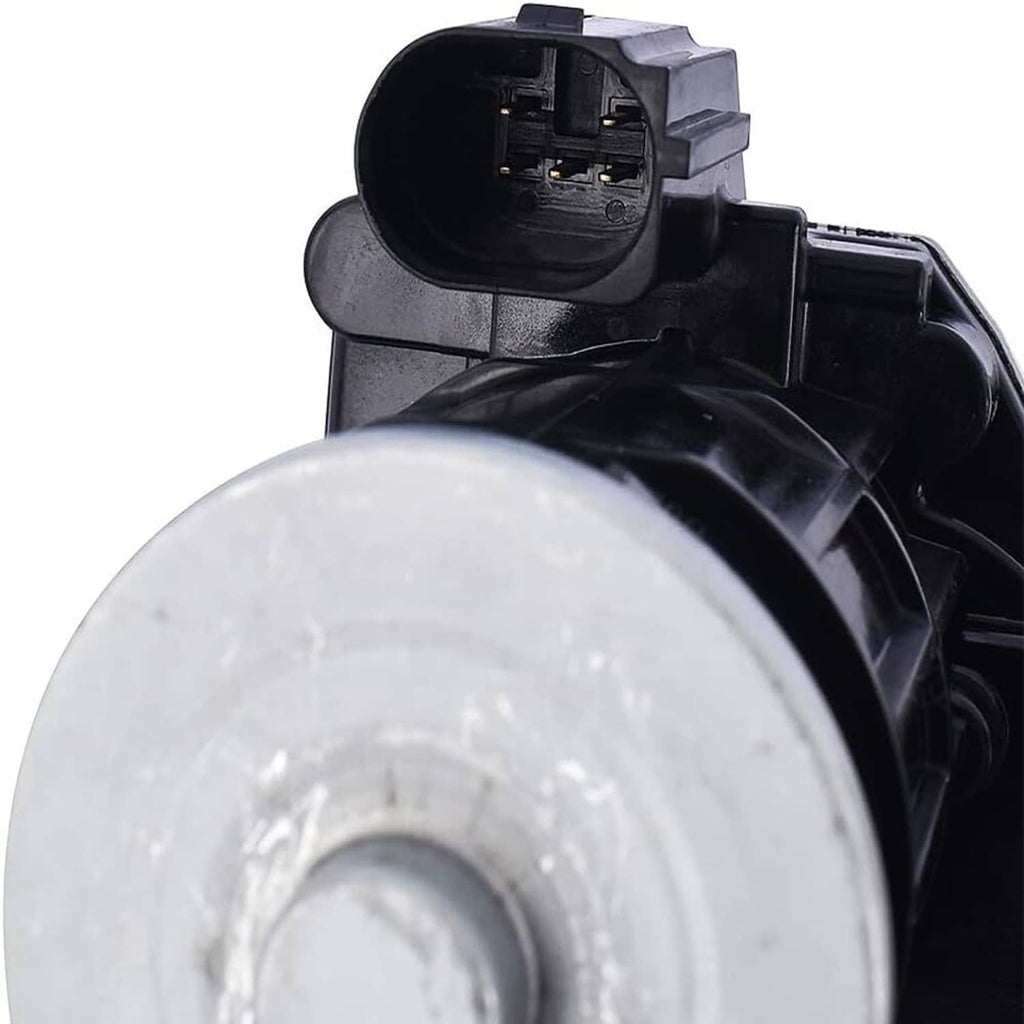 Turbocharger inlet area with black plastic housing and round metal flange, close-up