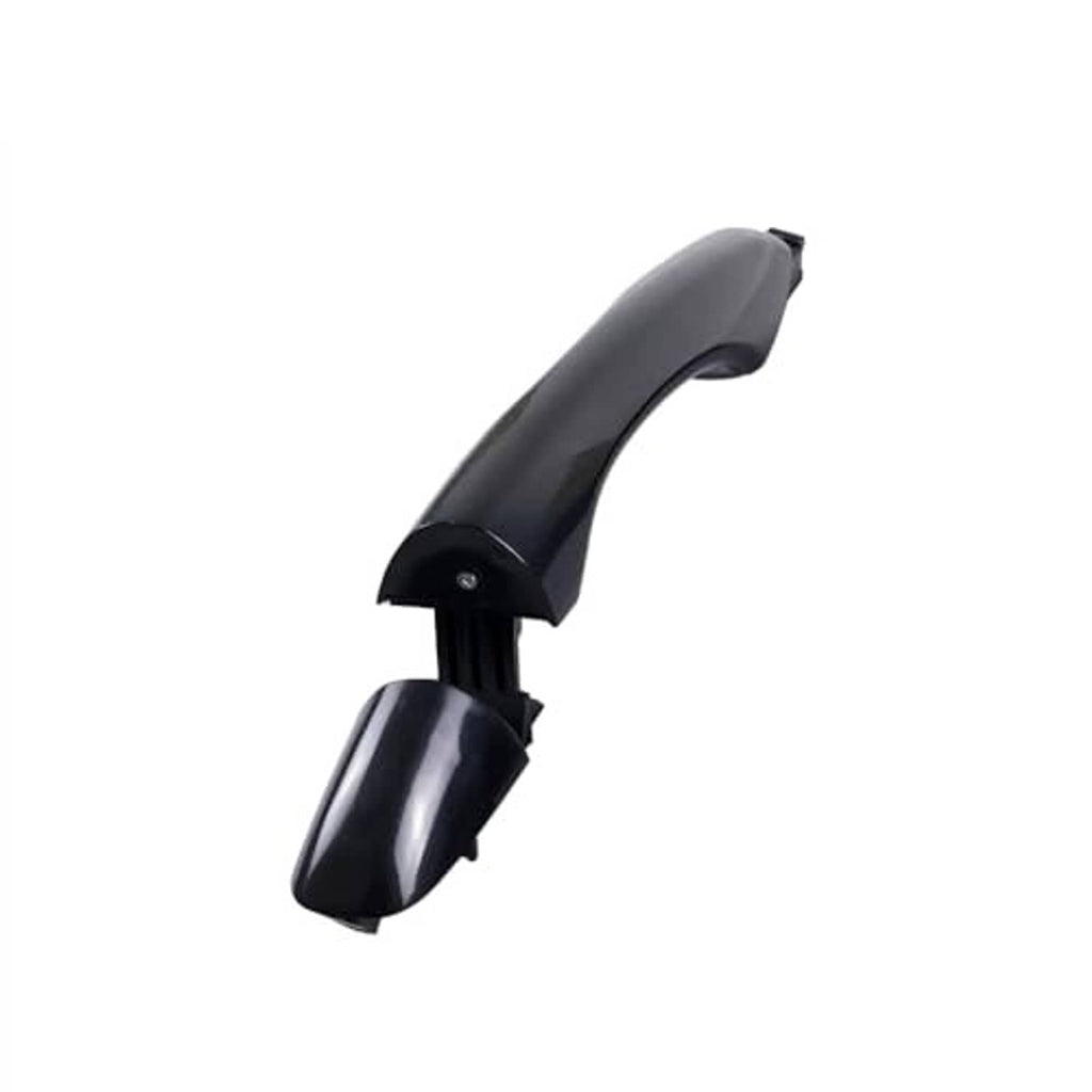 Black front right exterior door handle, curved lever with mounting points