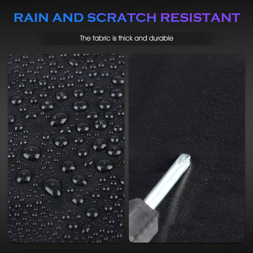 Black car cover fabric with water droplets texture and scratch-resistant surface