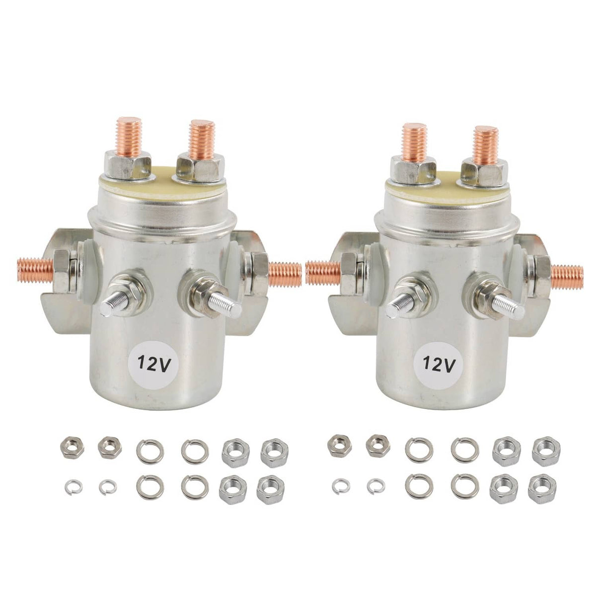 12V 6-terminal switch relay solenoid with copper posts and mounting bracket