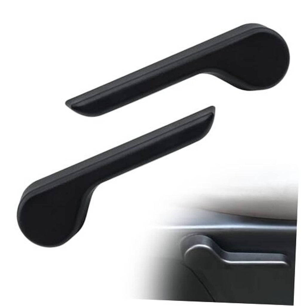 Black seat recliner handle lever set, front left and right, curved grip