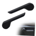 Black seat recliner handle lever set, front left and right, curved grip