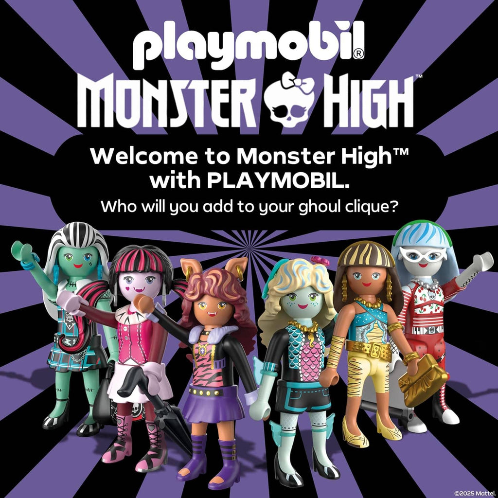 Monster High Lagoona Blue themed character dolls in a group lineup