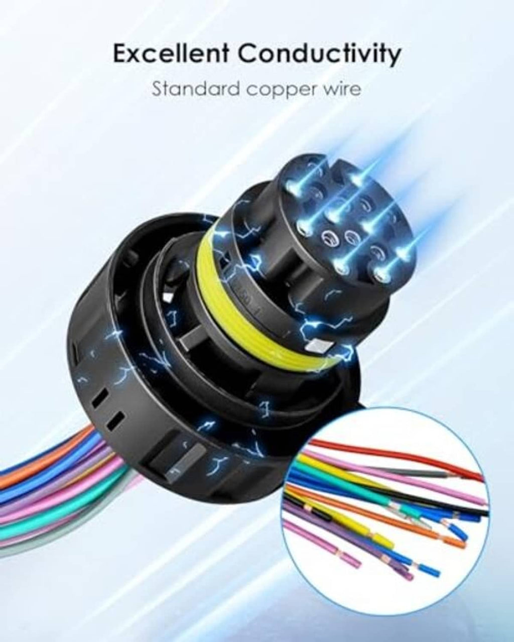 Transmission harness repair kit connector with multicolor copper wire leads
