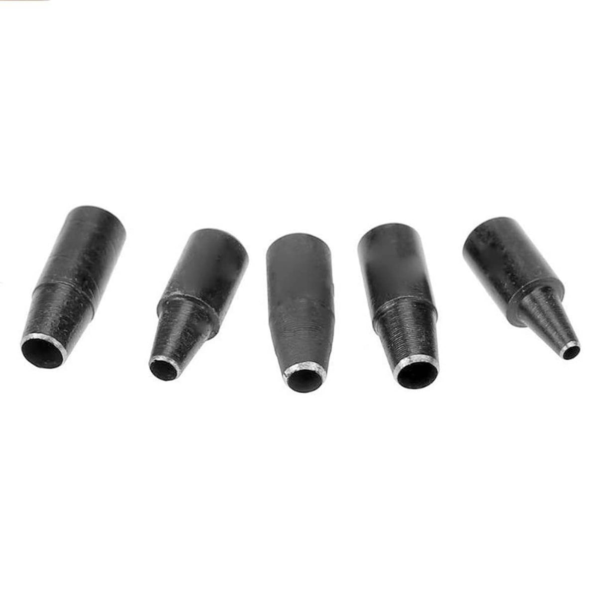 Black leather screw punch bits, five interchangeable tip pieces