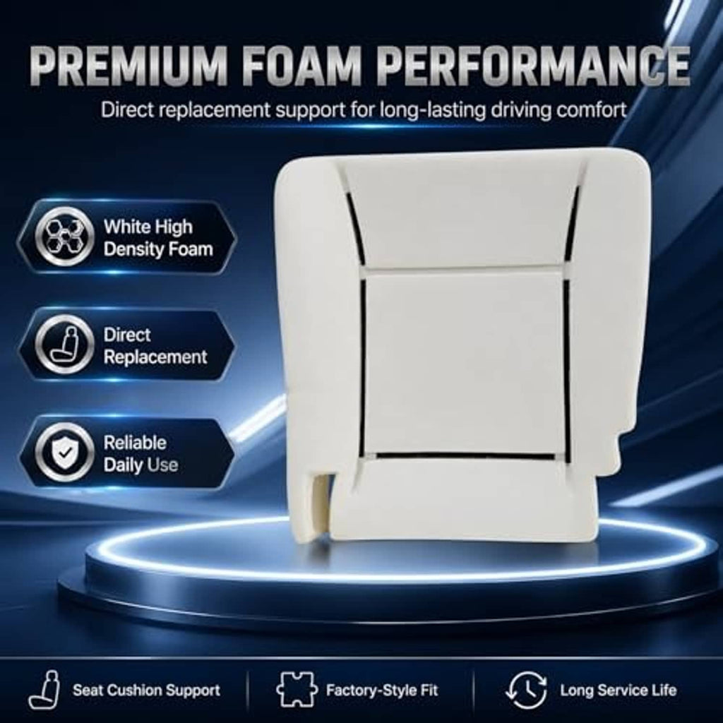 White seat support bottom foam cushion with black center rectangle and side posts