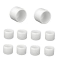 Glossy white 3/4 inch PVC pipe end caps, rounded tube plugs set
