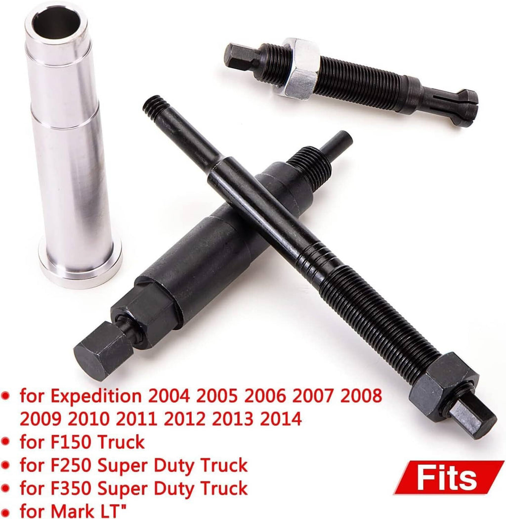 Spark plug remover tool with black threaded rods and chrome cylinder sleeve
