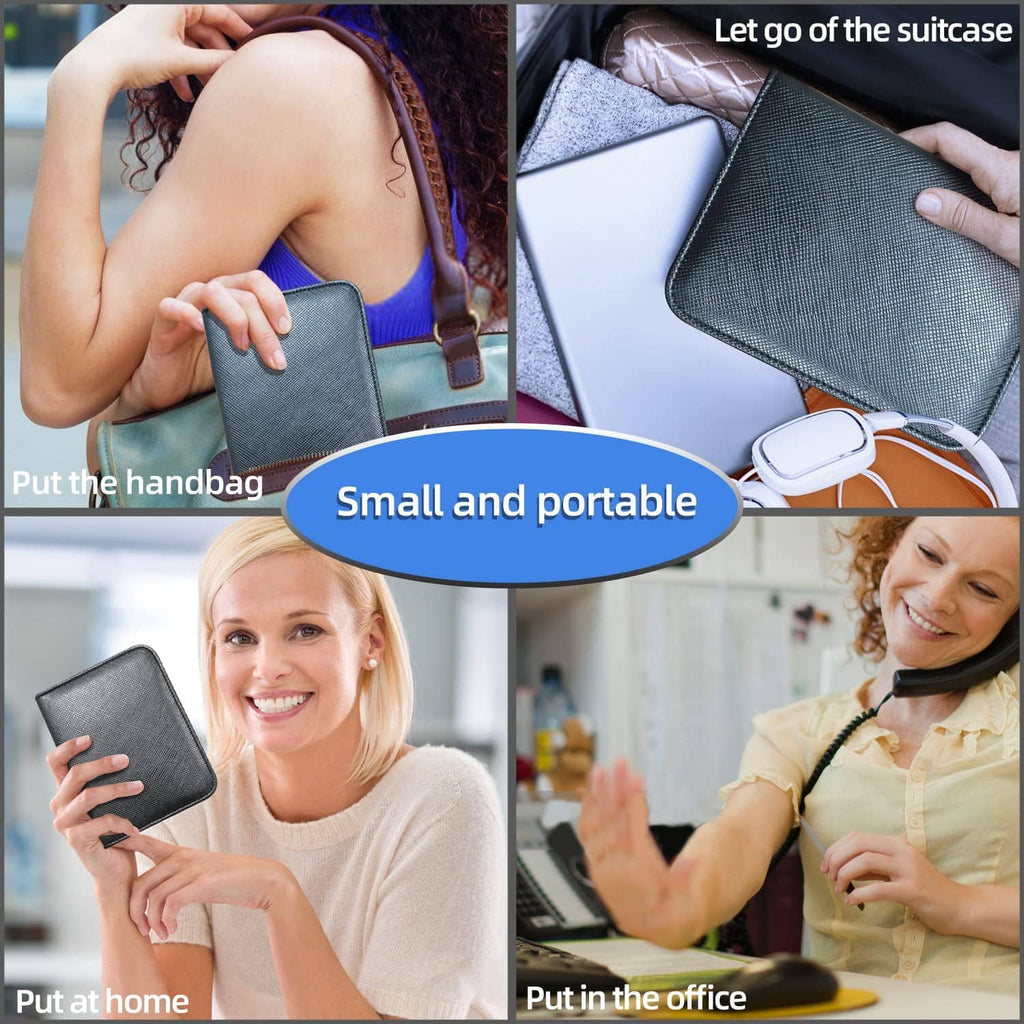 Black handheld manicure case with zip closure for portable storage