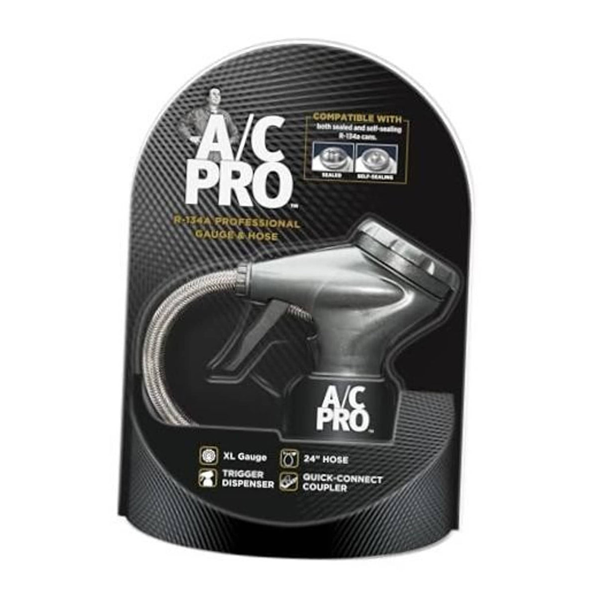 A/C Pro professional gauge and hose kit with quick-connect coupler