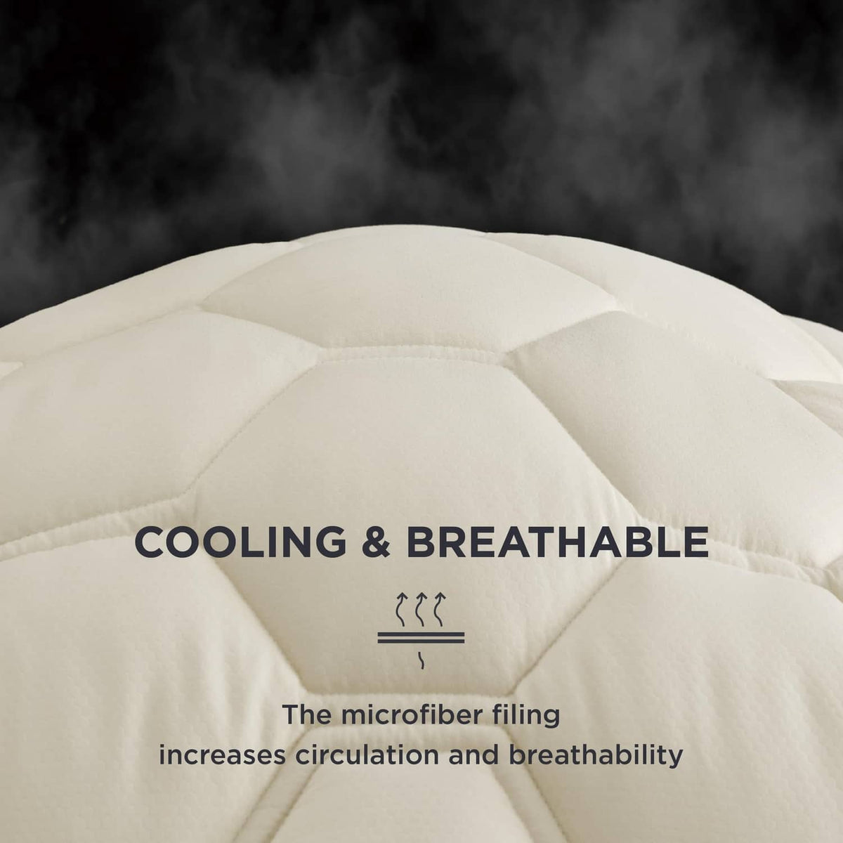 Light beige quilted mattress pad top with cooling and breathable design