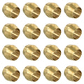 Brass compression sleeve ferrules, 3/16 in ID, 16-pack, cylindrical golden ends