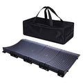 Car tire ramp pads, dark rubber anti-slip boards with lift-carry storage bag