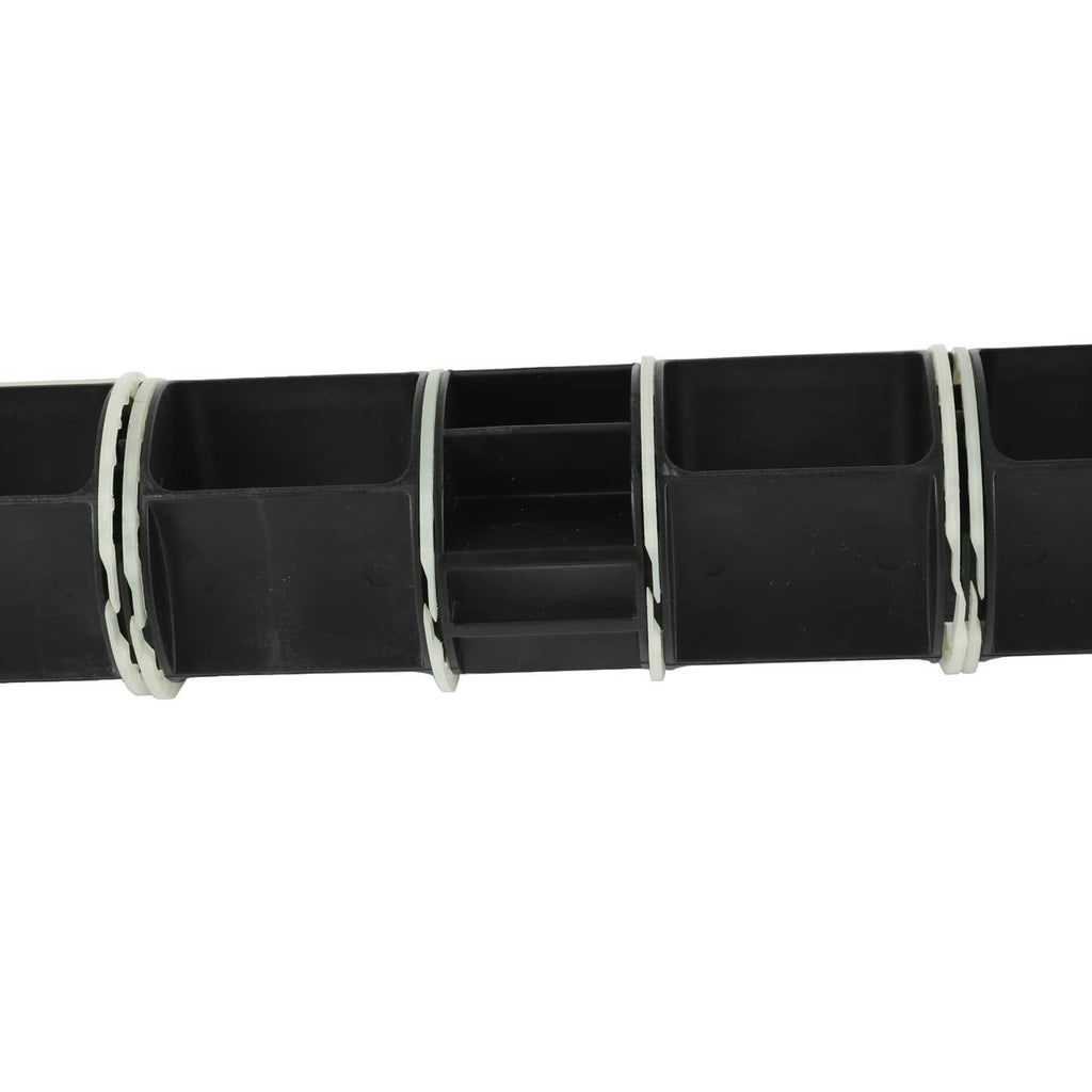 Black intake rotary valve body section with multiple vacuum hose connectors and clamps