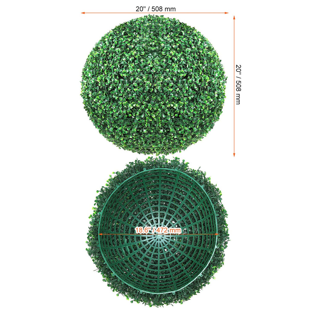 20 in artificial greenery topiary ball dimensions with underside net