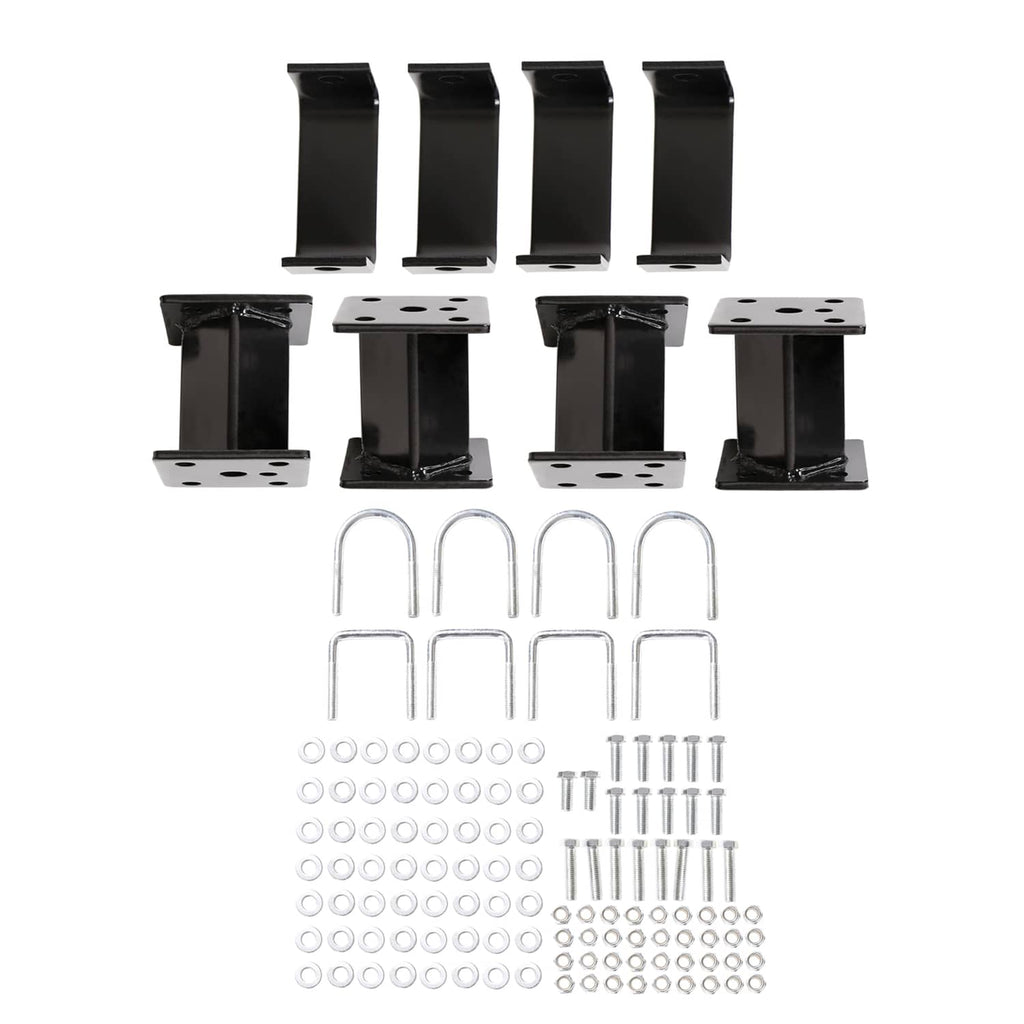 Lift blocks and hardware kit: black blocks plus chrome U-bolts and washers