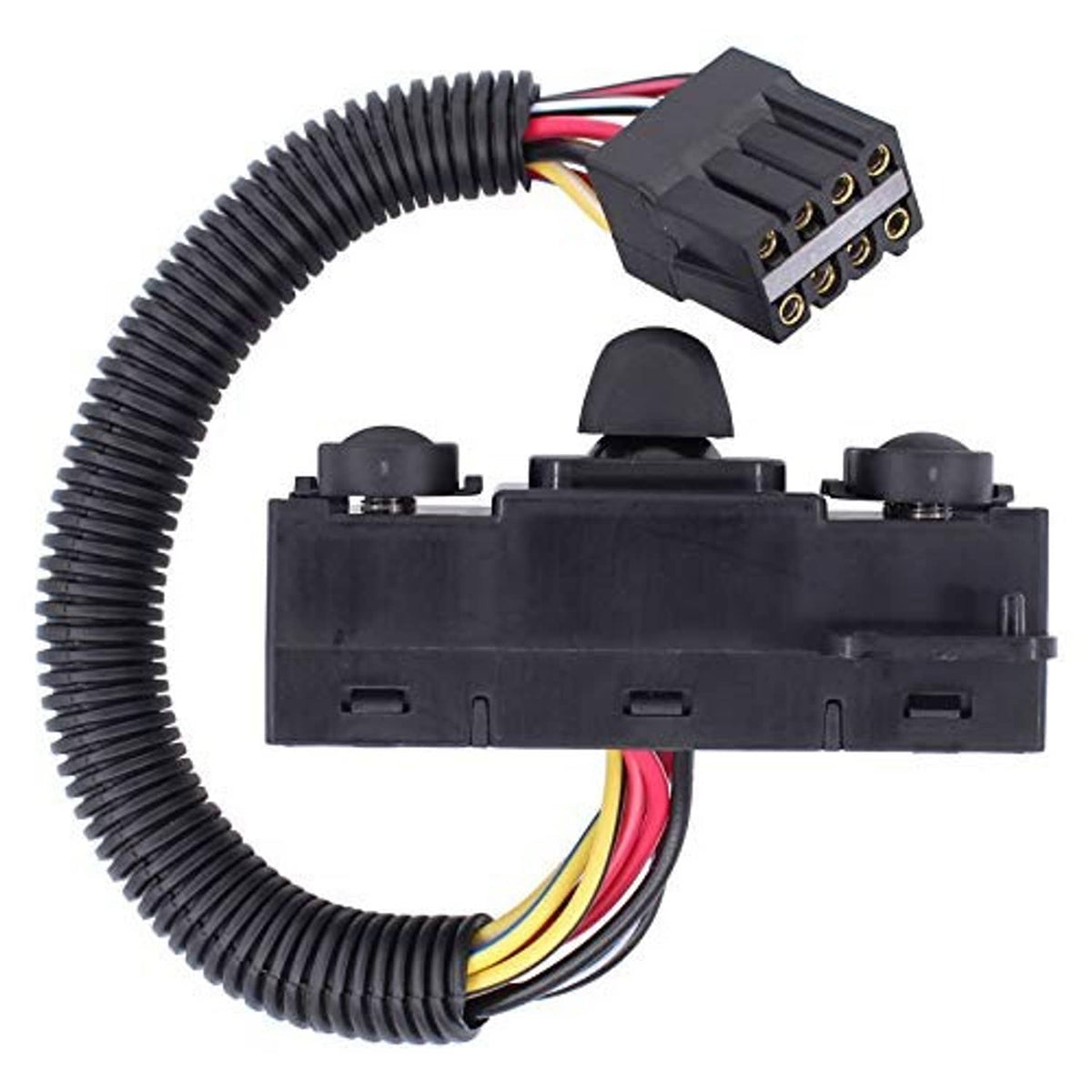 Power seat switch module with ribbed cable and multi-pin terminal block