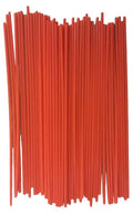 Red plastic straw bundle, ribbed 6-inch extension straws