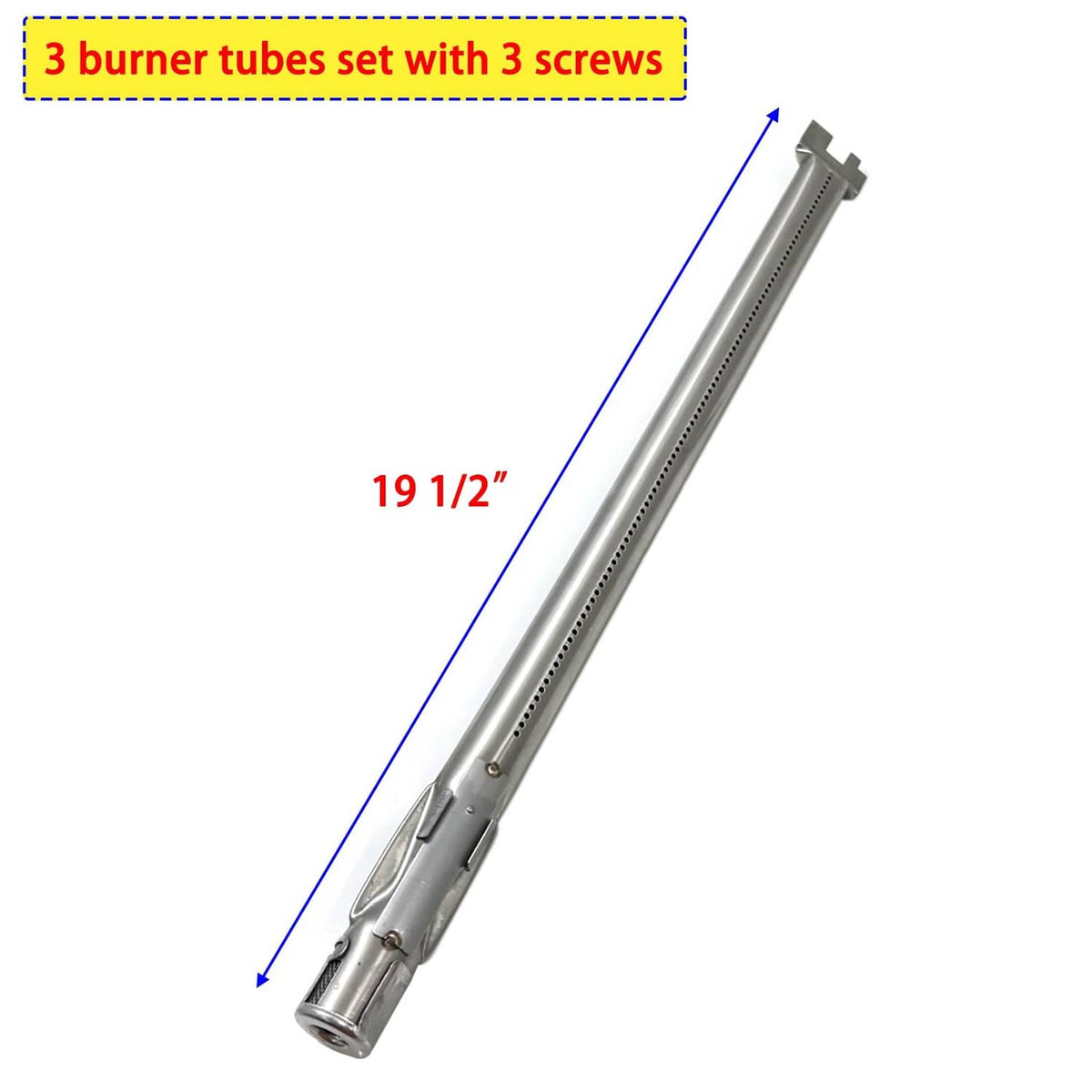 Stainless steel grill burner tube, 19 1/2 in length