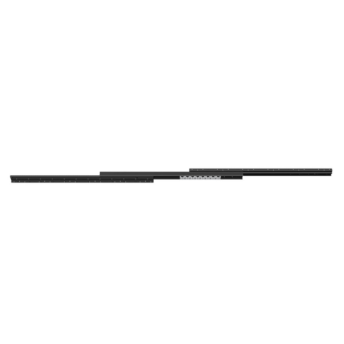 Undermount drawer slide rails, 40-inch black metal tracks with mounting holes