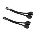 Black USB 9-pin splitter cable set with two dual 9-pin extension connectors