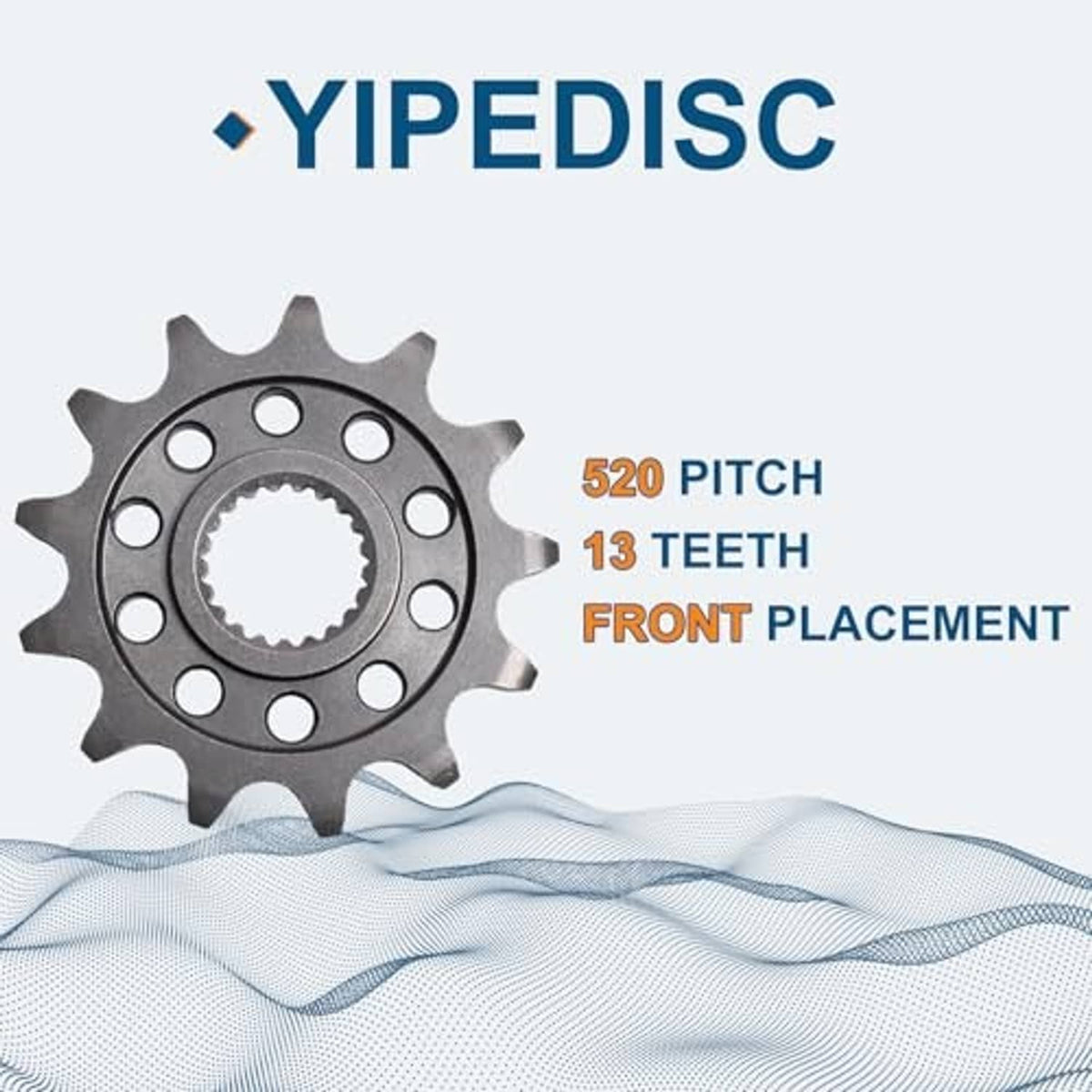 13-tooth front sprocket gear for 520 chain pitch, dark steel