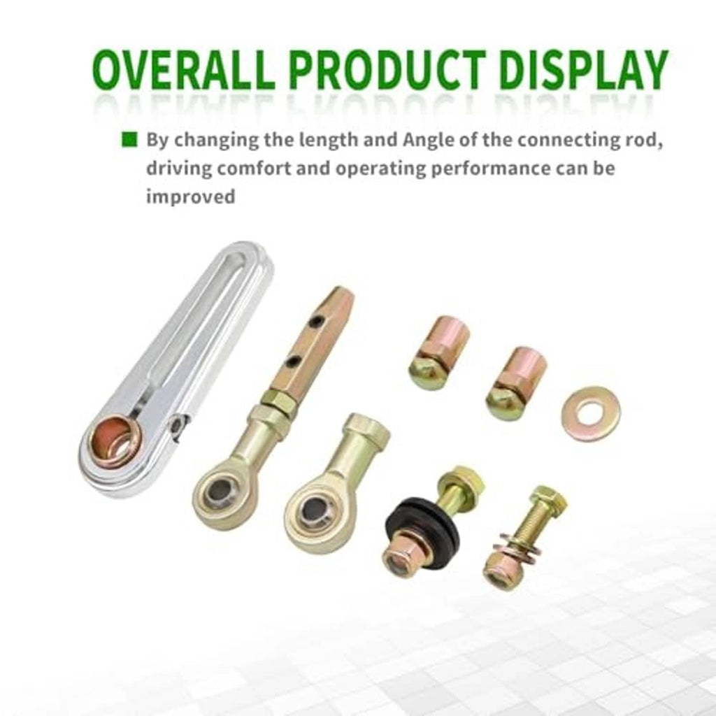 Adjustable column shift linkage kit overall set with steel rod, link arms, and mounting hardware