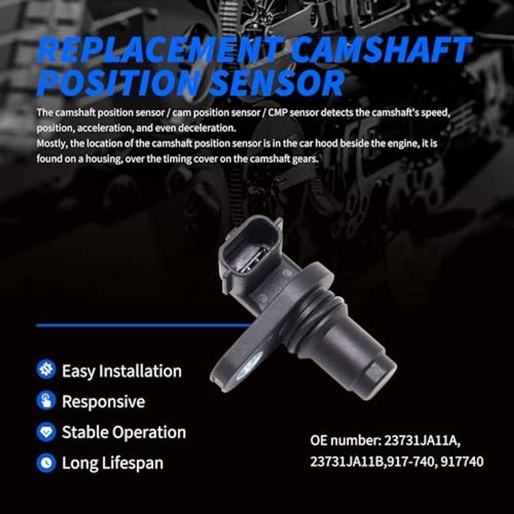 Camshaft position sensor with mounting bracket and two-pin electrical connector