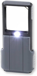 Gray LED lighted slide-out aspheric magnifier with lens window open