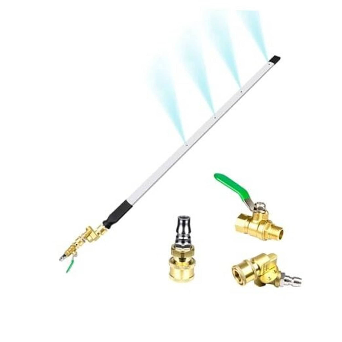 24-inch radiator cleaning wand with brass pressure jet and green nozzle