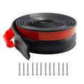 Black and red 10 ft adhesive garage door seal roll with side weatherstrip and metal pins