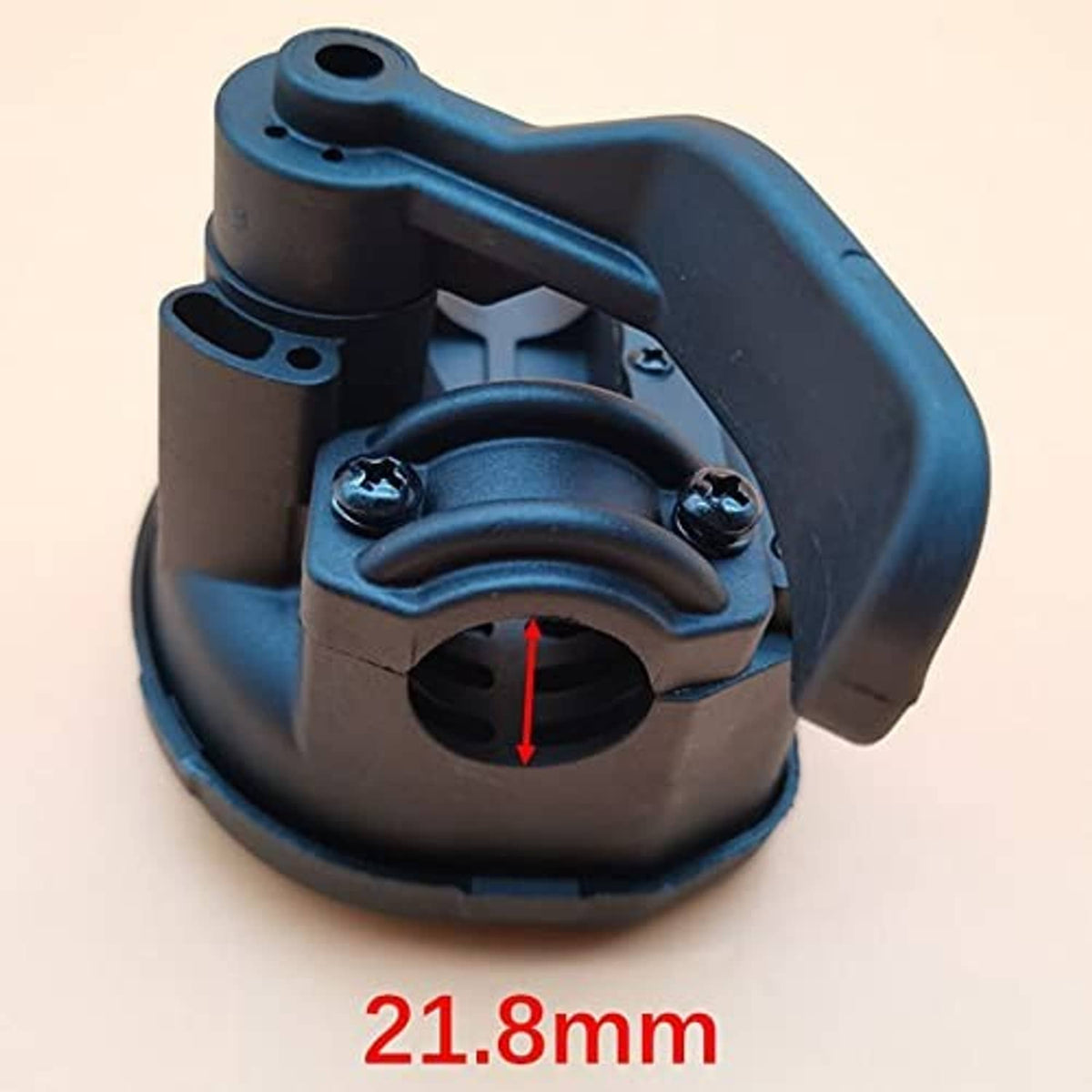 Thumb throttle lever assembly, front view with circular adjustment ring and two visible screws