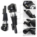 Pair of front air suspension struts: black bellows, silver shock body