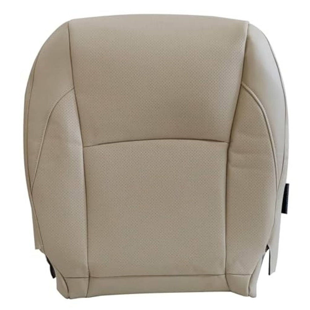 Light tan seat bottom cover with textured center panel and stitched side bolsters