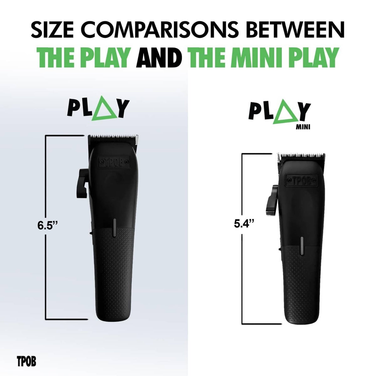 Mini hair clipper size comparison view, showing shorter clipper head and body