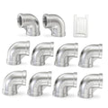 304 stainless steel 90-degree elbow fittings set with FNPT threaded ends