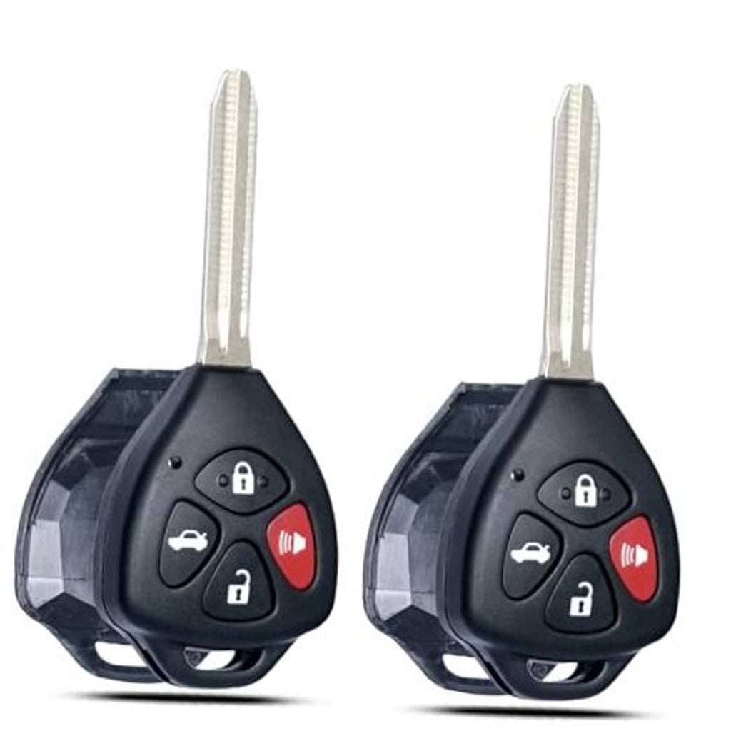 Black key fob shell replacement with metal key blade and lock/unlock button icons