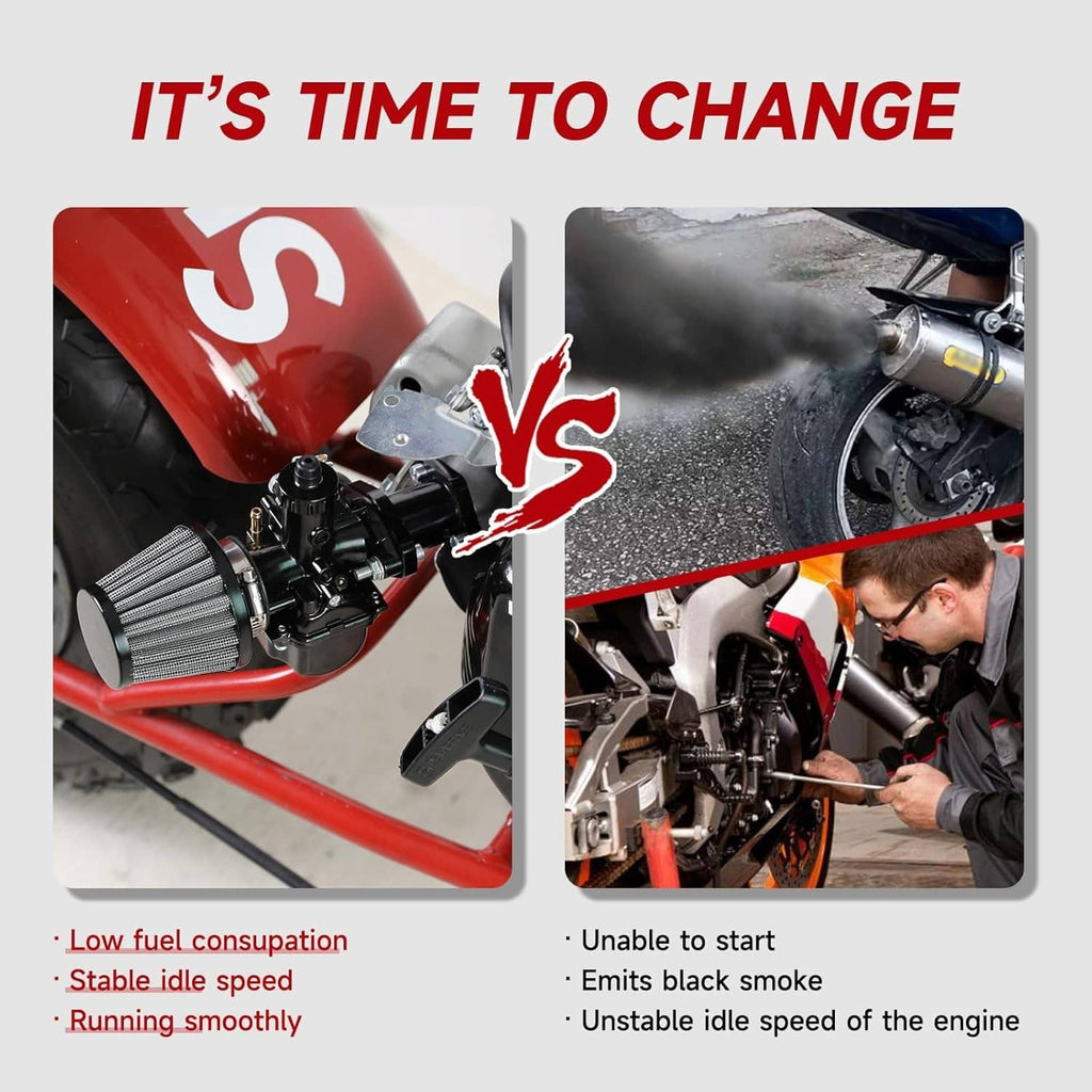 Carburetor on engine with air filter and throttle cable attachment
