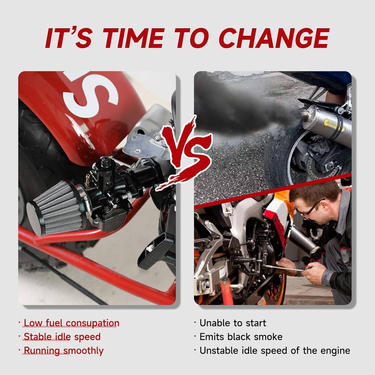 Carburetor on engine with air filter and throttle cable attachment